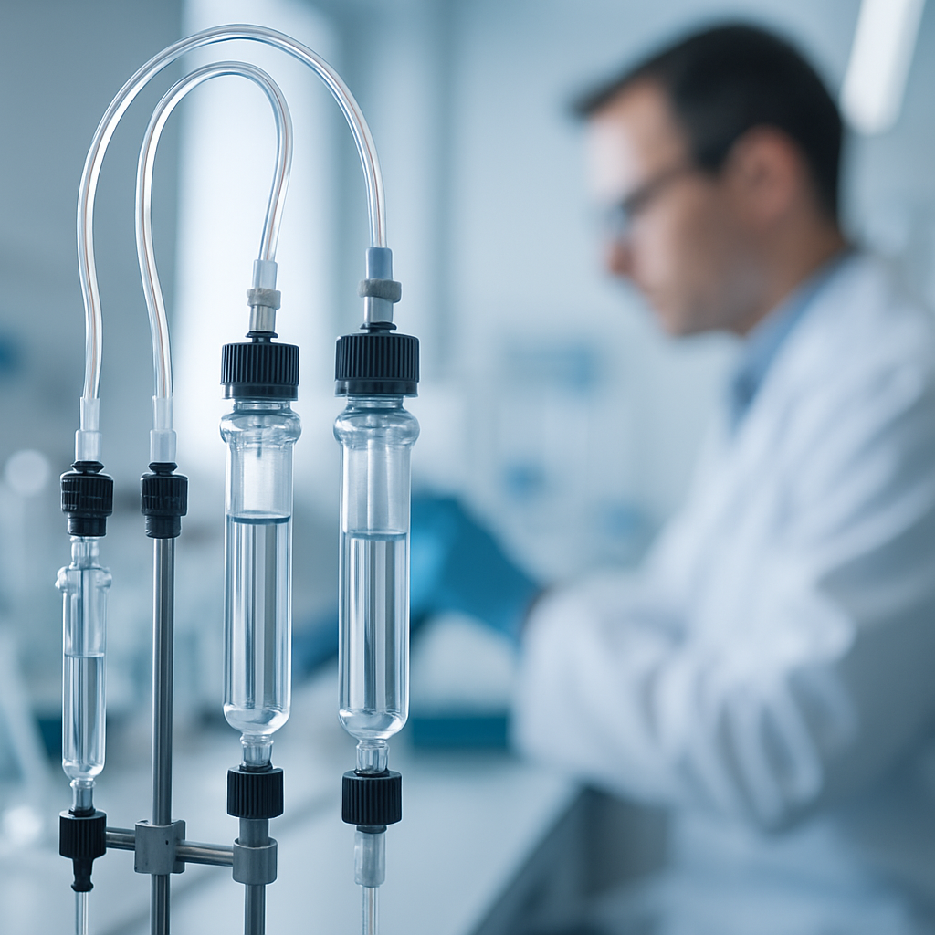 Laboratoriumopstelling met chromatografieapparatuur voor het meten van uthever nmn kwaliteit via HPLC-analyse